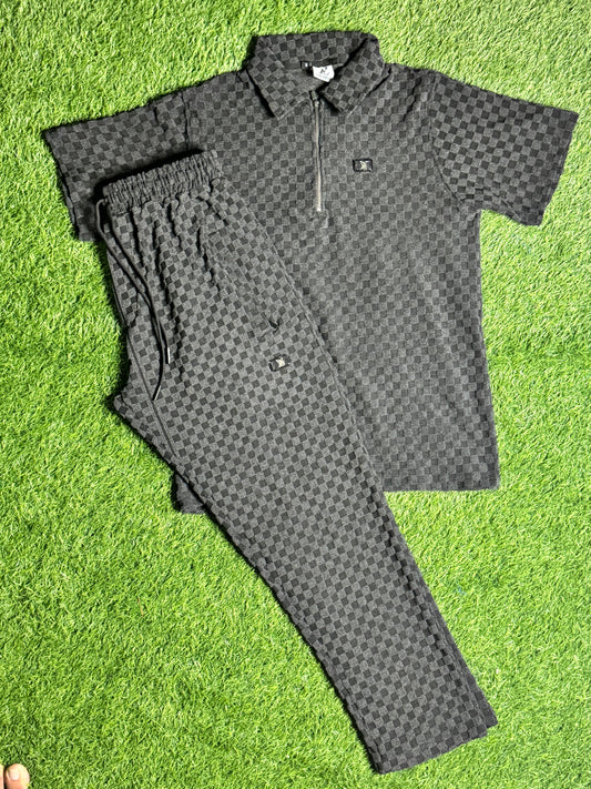SANTINO LUXURY RELAXED TWINSET IN DARK GREY