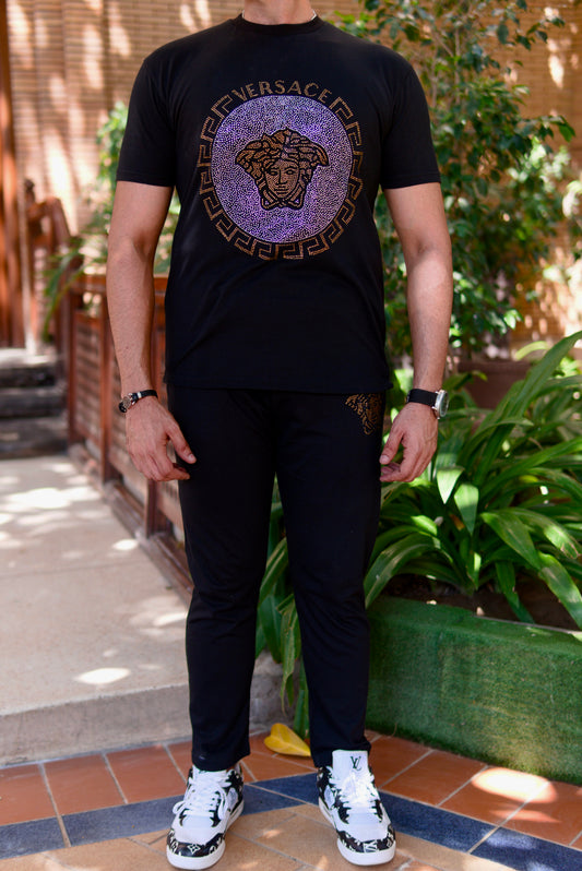 STONEWORK TWINSET IN BLACK