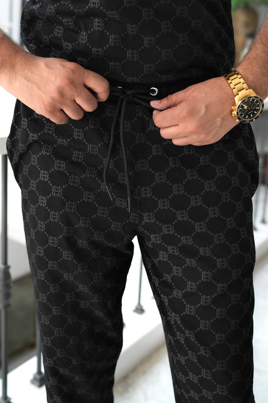 BOSS HERITAGE PUFF PRINTED TWINSET IN BLACK