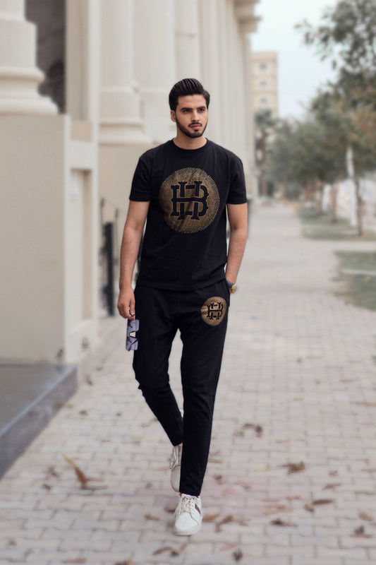 BOSS HERITAGE STONEWORK TWINSET IN BLACK