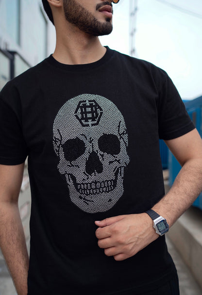 SKULL STONEWORK TWINSET IN BLACK